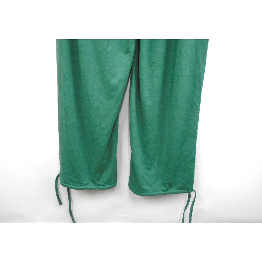 Halara Womens High Waisted Crossover Jogger Pant Size M Green Wide Leg Tie Ankle - Picture 7 of 9